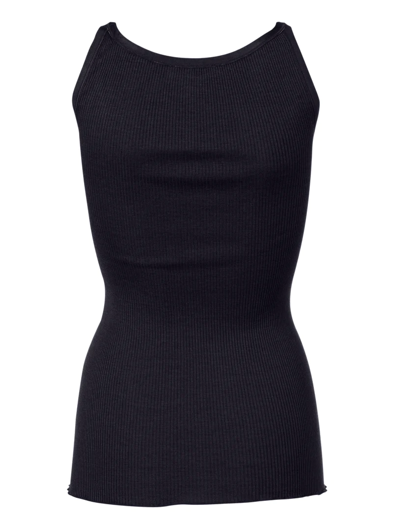 Rib Seidentop - Navy – Bild 2